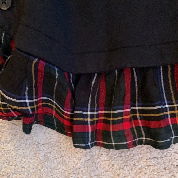 Loft Black Top with Plaid Ruffle Trim - Picture 5 of 8